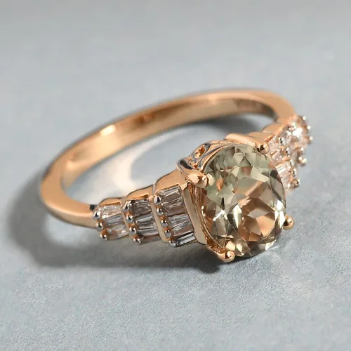 Miniatura 2 de ILIANA Gifts For Women 18K Yellow Gold AAA Turkizite Diamond Engagement Ring Ct 1.3 G-H Si1 Engagement Anniversary Wedding Promise