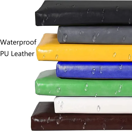 Miniatura 5 de Cojín de asiento de piel sintética impermeable antideslizante para banco largo de jardín, 2 pulgadas de grosor, para muebles de patio de interiores