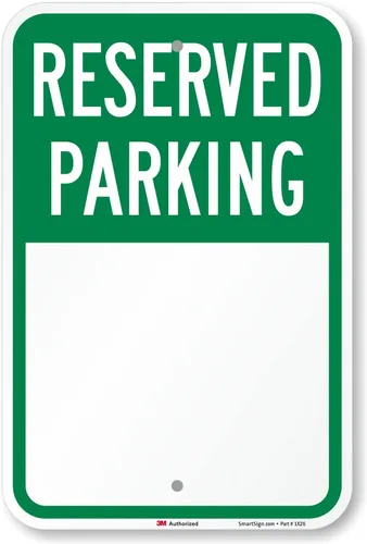 SmartSign Letrero de estacionamiento reservado en blanco, 10 x 14 pulgadas, aluminio laminado inoxidable de 40 mil, para escritura, rojo/blanco,