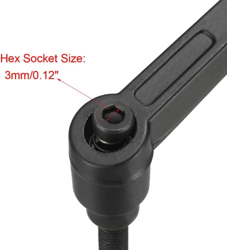 Miniatura 4 de uxcell M6 x 0.787 in Mango de palanca de sujeción ajustable Rosca Botón de trinquete macho roscado Perillas de bloqueo Tornillo giratorio Perno