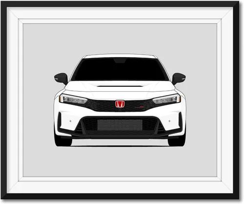 Custom Car Posters Póster hecho a mano compatible con Honda Civic Type R (2023-presente) FL5 impresión de pared – 8 x 10 pulgadas impresión satinada