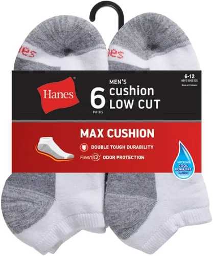 Miniatura 2 de Hanes Men's Max Cushion Low Cut Socks, 6 and 8 Packs