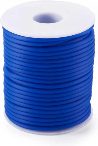 Miniatura 40 de FASHEWELRY 3 rollos de cables de goma huecos para tejer, cable de peluquero de 0.079 pulgadas (0.079 in), cables de silicona para tejer puntada