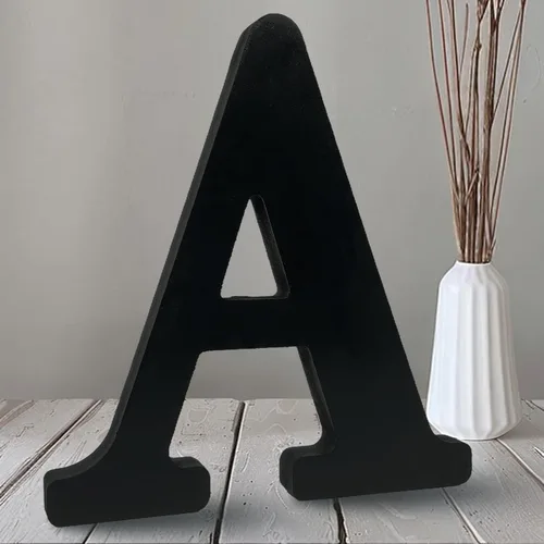 Miniatura 8 de AOCEAN Letras de madera negra de 10 pulgadas, letras de madera sin terminar para Halloween, letras decorativas de pie en rodajas, decoración