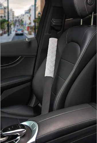 Miniatura 3 de Amooca Fundas Suaves para Cinturón de Seguridad del Automóvil Almohadillas de Hombro para Cinturón de Seguridad 2 PCS Ajuste Universal para Todos A
