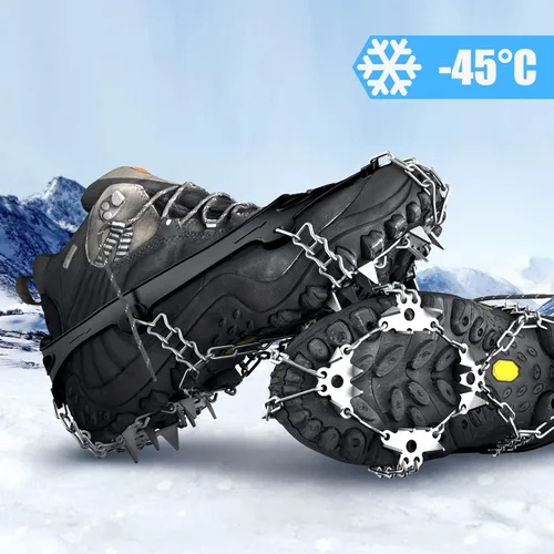 Miniatura 4 de Wirezoll - Tacos para hielo, crampones para botas de senderismo y zapatos de nieve, suelas antideslizantes con picos para escalar para tracción