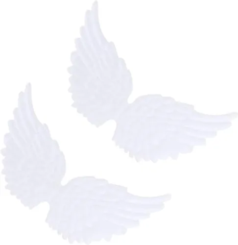 2 alas de mariposa blancas para manualidades, adornos de paloma, alas de manualidades, mochilas, parche para coser vestido, parches para planchar