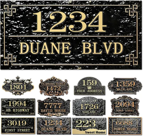 Miniatura 17 de Placa personalizada de dirección de casa, letrero de dirección de nombre de calle personalizado para números de casa, placa para buzón de garaje