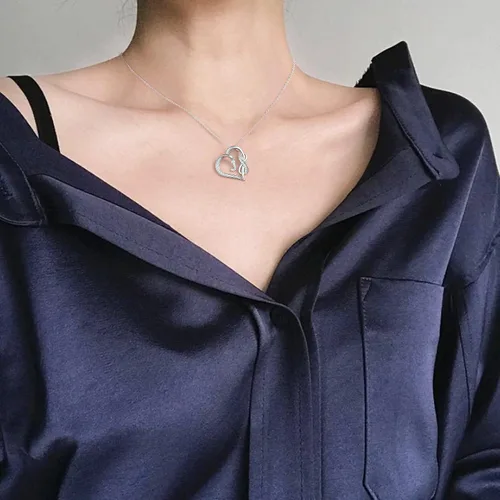 Miniatura 2 de Collares con inicial de corazón para mujer, collar con inicial infinita para regalos de adolescentes y niñas