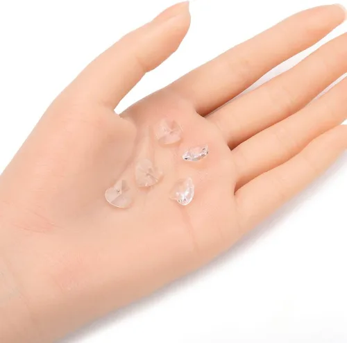 Miniatura 2 de 20 cuentas colgantes de cristal de corazón de amor de San Valentín de 0.394 pulgadas (0.394 in), cuentas sueltas de diamantes de abril transparentes