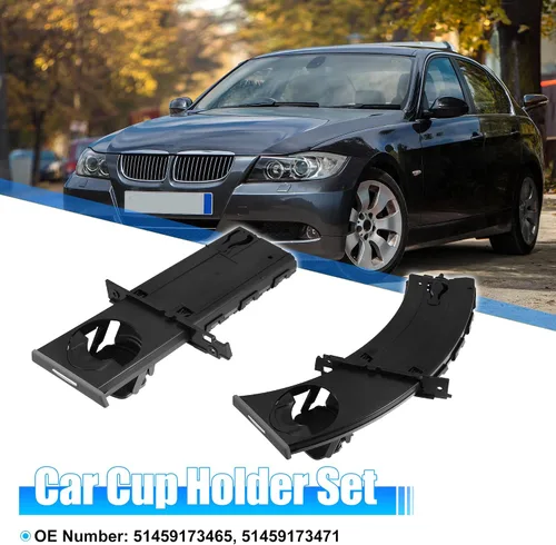 Miniatura 2 de X AUTOHAUX 1 par de portavasos para BMW 323i E90 2006-2011 51459173465 51459173471 coche izquierdo y derecho almacenamiento de bebidas soporte