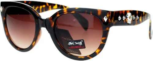 Miniatura 2 de Gafas de sol redondas de mariposa con tachuelas de calavera para mujer