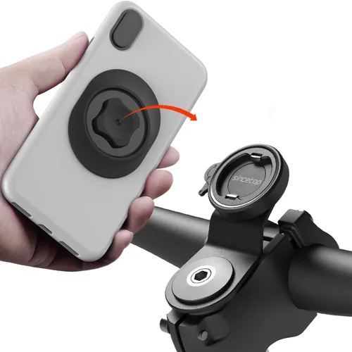 Miniatura 10 de Soporte de teléfono para bicicleta, soporte para teléfono celular con vástago de bicicleta de montaña, abrazadera universal de aluminio para 【2ª