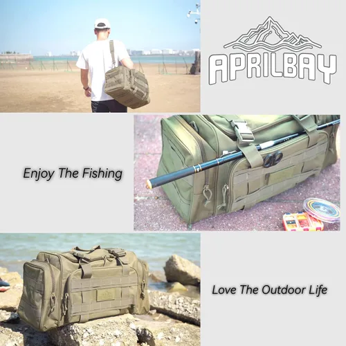 Miniatura 5 de APRILBAY AB Tactical Series Duffle Bag Gym Travel Senderismo y Trekking Bolsa de deportes Bolsa de caza y pesca, Verde oscuro, Bolsa de lona