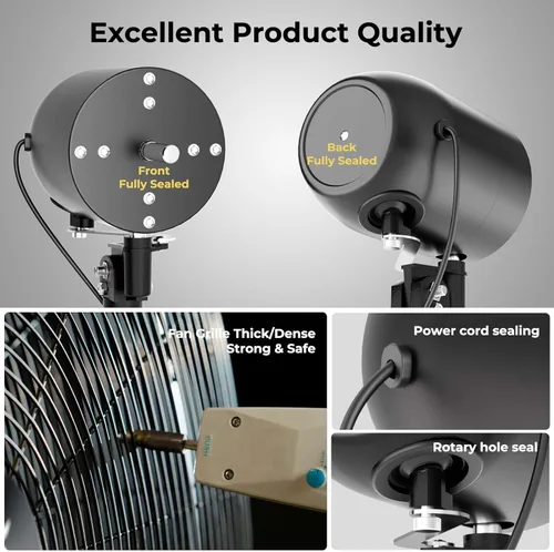 Miniatura 3 de FUGOO - Ventilador de pared industrial para exteriores con motor Eco BLDC de 20 pulgadas, potente flujo de aire Impermeable, 5000 CFM, 50% más