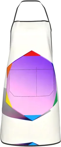 Miniatura 19 de Colorful Stars Delantal con bolsillos, delantales resistentes a las gotas de agua para mujeres y hombres, delantal ideal para uso doméstico