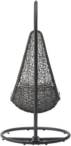 Miniatura 5 de Allora Silla de columpio al aire libre moderna de metal con soporte en gris/blanco