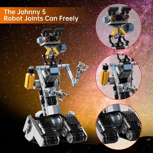 Miniatura 7 de Juego de construcción de robot Johnny 5 de 370 piezas, juguetes modelo de robot Johnny 5, compatible con Lego, juego de regalo educativo para niños