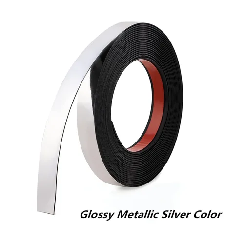 Miniatura 2 de Moldura Metálica Plateada Flexible de PVC Decorativa Cinta para Borde de Espejo Autoadhesiva Vibrante Brillante como Espejo Moldura Decorativa
