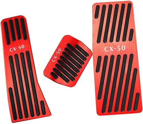 Miniatura 17 de BOYUER Juego de 3 almohadillas antideslizantes para pedal de acelerador de gas de freno de aluminio sin taladrar para Mazda CX-5 2013-2025 (rojo)