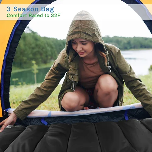 Miniatura 4 de Sleeping Bag - Lightweight Envelope-Style 32F Rated Outdoor Sleeping Bag with Hood and Carry Case for Backpacking, Camping and Hiking by Wakeman