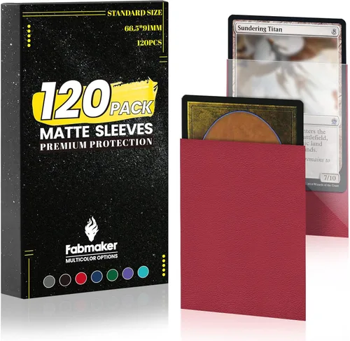 Miniatura 22 de Fabmaker - Juego de 200 fundas negras para tarjetas, fundas estándar resistentes MTG mate, acabado trasero mate, barajado perfecto, protege todas