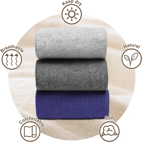 Miniatura 3 de 3-Pair Hiking Socks Women Men Moisture Wicking Breathable Cotton Cushion Crew Socks for Outdoor Sports Hiking Running Walking