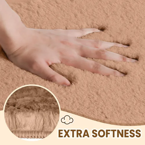 Miniatura 4 de TECHMILLY Tapete de baño esponjoso de 24 x 17 pulgadas, absorbente, grueso, antideslizante, de secado rápido, lavable a máquina, para suelo de baño