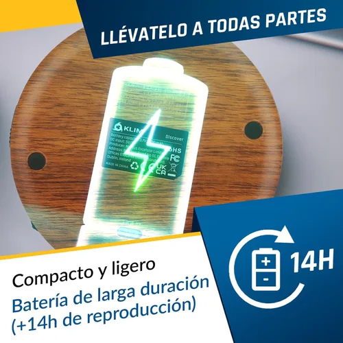 Miniatura 4 de KLIM Discover Wood + Reproductor de CD portátil Walkman con batería de larga duración + Nuevo + con auriculares + Radio FM + Reproductor de CD MP3