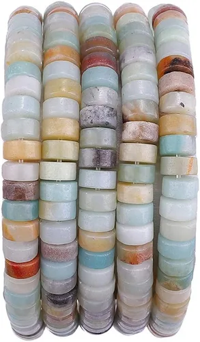 Miniatura 60 de BEADIA Cuentas Espaciadoras de Jade Amarillo Natural en Forma de Tapa, Cuentas Semipreciosas Sueltas para Hacer Joyas con Encuadernación, 4mmx2mm