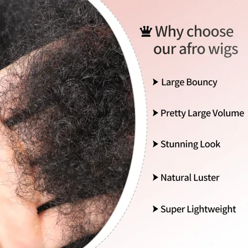 Miniatura 4 de Kalyss Pelucas afro largas de 16 pulgadas para mujeres negras, pelucas afro afro rizadas de los años 70 con reflejos marrones, pelucas grandes