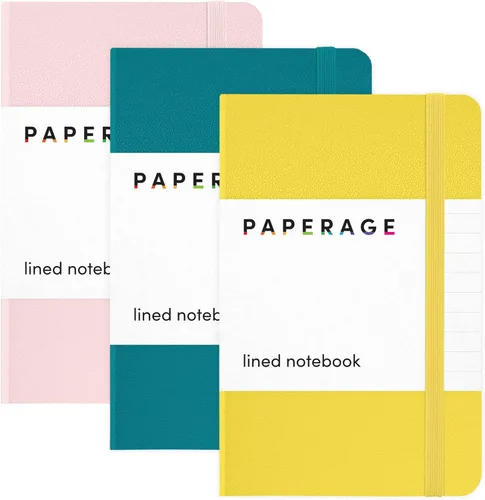 Miniatura 24 de Juego de 2 cuadernos blocs de notas de bolsillo pequeño, pauta universitaria, 3.7 x 5.6 pulgadas, minidiario de tapa dura, papel grueso de 3.5 Negro