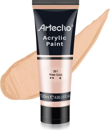 Miniatura 45 de Artecho - Pintura acrílica blanco titanio (120 ml / 4.05 oz), tubos de pintura para manualidades artísticas sobre lienzo, piedra, roca, madera