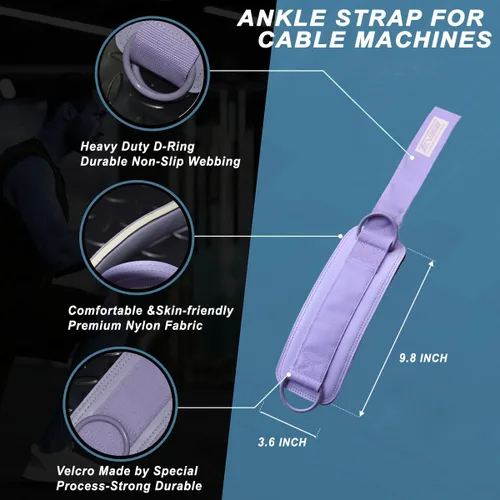 Miniatura 4 de TAVIEW Ankle Straps Cable Machine Attachment for Gym - Cable Kickback Ankle Straps - Padded Ankle Cuffs for Glute Kickbacks and Leg Workouts
