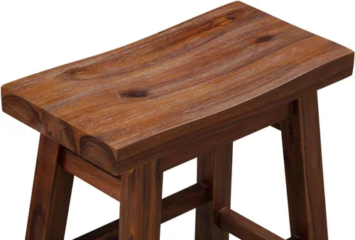 Miniatura 8 de Boraam Sonoma Taburete Alto Tipo Silla de Montar sin Respaldo para Comedor - Castaño con Acabado Cepillado - Juego de 2
