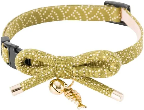 Miniatura 2 de Necoichi Zen Fish Charm Collar de gato (verde)
