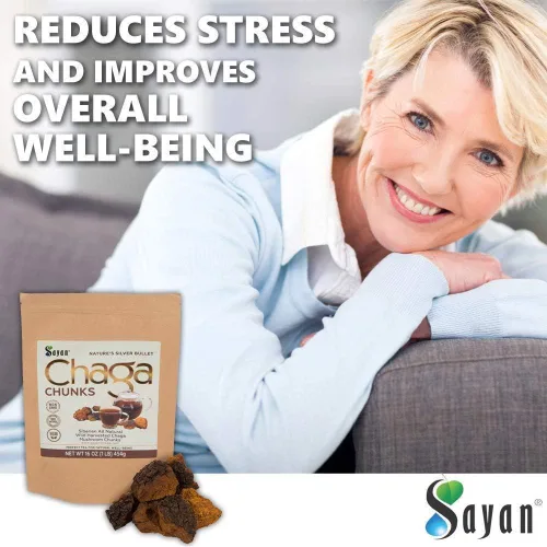 Miniatura 5 de Sayan Siberian - Trozos de hongo chaga puro crudo con corteza superior negra de 16 onzas / 1 libra, té antioxidante cosechado silvestre prémium