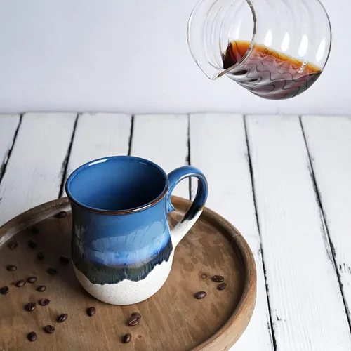 Miniatura 5 de Bosmarlin - Taza grande de cerámica para café, 20 onzas, gran taza de té para oficina y hogar, apta para lavavajillas y microondas