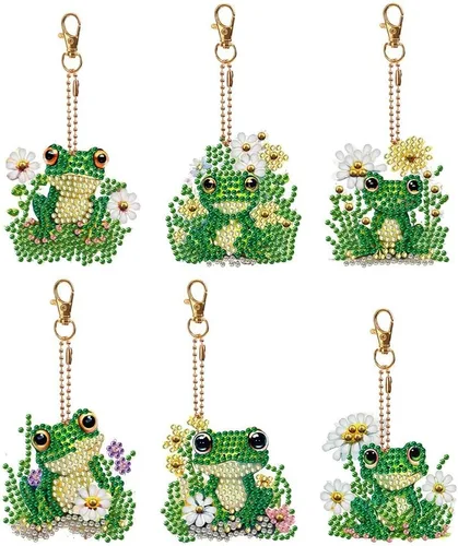 Miniatura 13 de YUE ZHE 16 PCS Kits de Arte de Diamante de Navidad para Adultos, Llaveros de Arte de Diamante Doble Cara, Llaveros de Pintura 5D de Navidad DIY