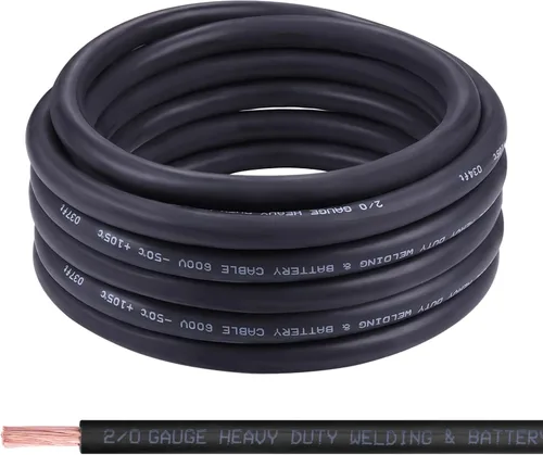 Miniatura 23 de Cable de Batería Calibre 2/0, 10 Pies Rojo + 10 Pies Negro 2/0 AWG Cable de Alambre de Soldadura de Cobre Puro, para Automotriz, Batería, Solar