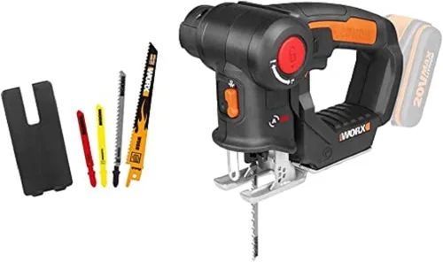 Miniatura 8 de WORX Sierra de sierra de calar y sable inalámbrica WX550 de 20 V, carrera de 0.787 in, hasta 5.000 in, multifunción, corte de madera, aluminio