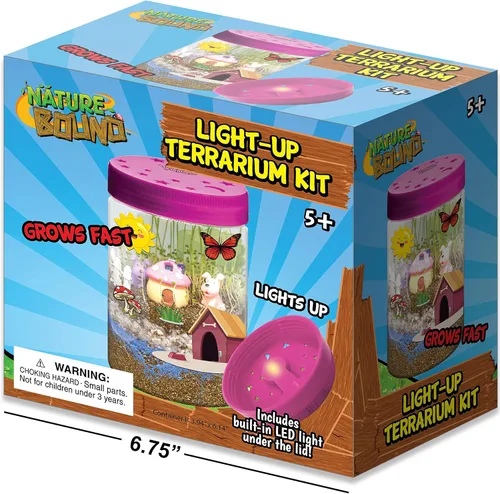 Miniatura 6 de Nature Bound Kit de terrario iluminado con luz LED para niños, incluye tema de animales de cachorro, kit de ciencia STEM para niños y niñas, regalos