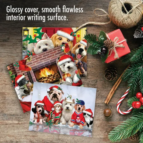 Miniatura 5 de The Best Card Company Paquete variado de 10 tarjetas navideñas de animales con sobres, humor silvestre festivo para hombres y mujeres