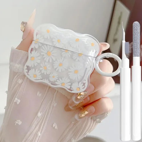 Miniatura 11 de Linda funda transparente para AirPods de 3ª generación, color verde, diseño de lazo femenino, TPU suave, a prueba de golpes, Kawaii Airpods