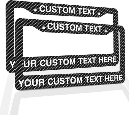 Miniatura 15 de Marcos de Matrícula con Cualquier Texto - Marco de Placa con Tu Mensaje Personalizado, Marco de Matrícula Personalizado con Nombre, Monograma, Logo