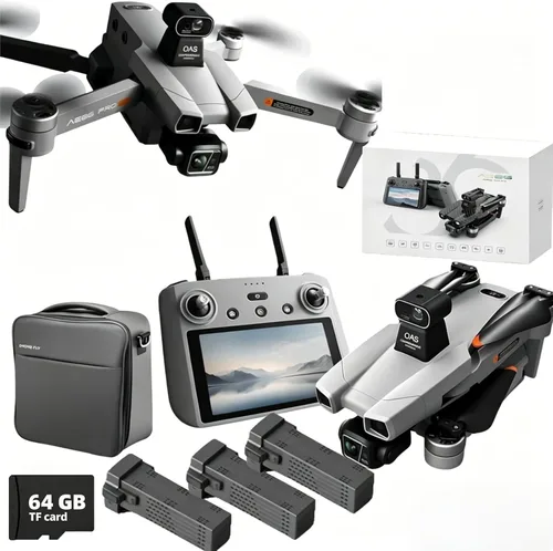 Miniatura 10 de AE86ProMax+Drones con cámara para adultos video 4K, pantalla táctil, control remoto para tableta y cardán mecánico de 3 ejes, transmisión digital