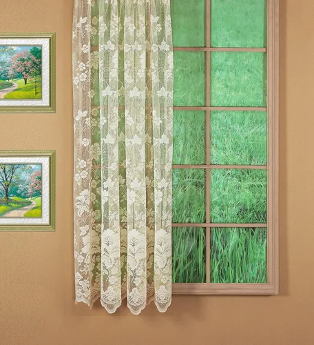 Miniatura 15 de Today's Curtain Cenefa de cortina de encaje floral con diseño de enredadera, 18", Marfil, 60 ancho x 18 largo