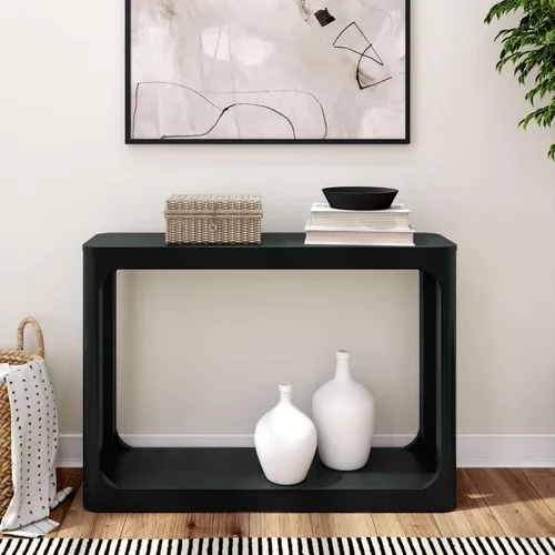 Miniatura 2 de Plank+Beam Forma Mesa Consola, 46 Pulgadas, Mesa de Sofá de Madera Sólida, Mesa de Entrada para Pasillo, Mesa Estrecha Detrás del Sofá, Mesas