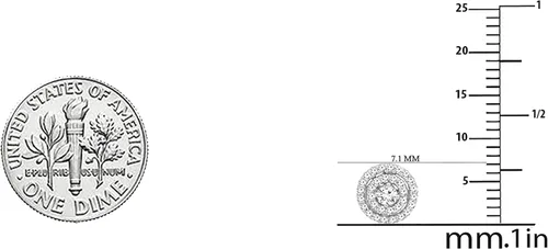 Miniatura 2 de Dazzlingrock Collection Pendientes de tuerca redondos con forma de círculo de diamante blanco de doble halo para mujer, oro de 10 quilates
