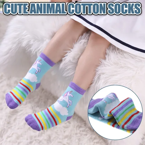 Miniatura 4 de Dosoni - Calcetines antideslizantes para niños pequeños, calcetines de tobillo cálidos y gruesos para bebés, niñas, niños, antideslizantes